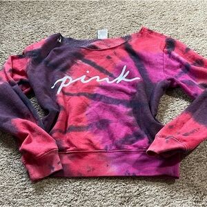 PINK Victoria's Secret Pink and Purple Off-the-Shoulder Sweater